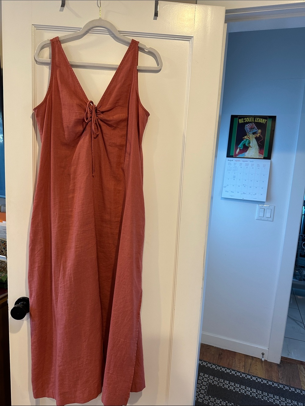 Lou & Grey Brick Red Tie-Front Maxi Dress